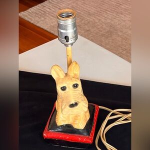 Chalkware Terrier Table Lamp